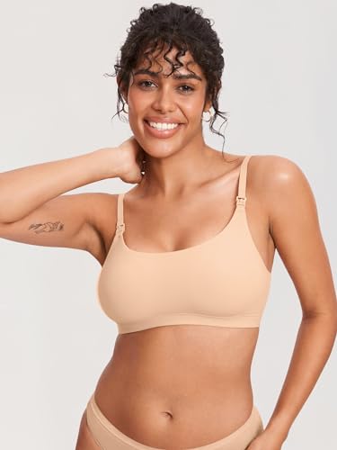 Image of MOMANDA Inbarely Seamless Nursing Bras for Breastfeeding Soft Unlined Maternity Bralettes for Pregnancy and Postpartum