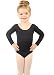 Elowel Girls' Team Basics Long Sleeve Leotard Black (size2-4)