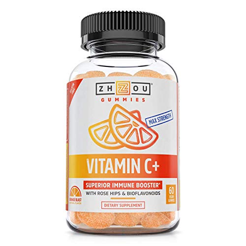 Zhou Nutrition Vitamin C+ Rapid Immunity Booster Gummies, Orange, 60 Count