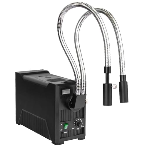 Iluminador de microscopio de Fibra óptica con Luces de Doble Cuello de Cisne, Rango de Longitud de Onda de 570-900 NM, Apertura Ajustable para Aplicaciones científicas, para Sus proyectos.