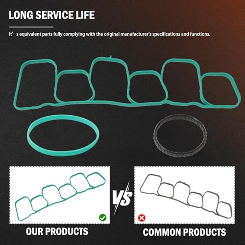 Image of Edge Explorer F-150 Mustang Lower and Upper Intake Manifold Gasket Set Fit for Taurus Transit-150 /250 /350 /350 HD MKT MKX MKS MKZ Replaces MS97118-1, MS971181