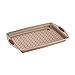 Rachael Ray 57113 Cucina Nonstick Bakeware Set with Grips, Nonstick Cookie Sheet / Baking Sheet with Crisper Pan - 2 Piece, Latte Brown with Cranberry Red Handle Grips