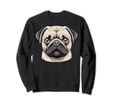 Photo Gallery carino pug face cartoon puppy dog lover felpa Photo Gallery carino pug face cartoon puppy dog lover felpa