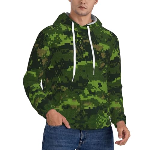 Sweat à capuche en polaire camouflage vert pour homme style militaire d'hiver