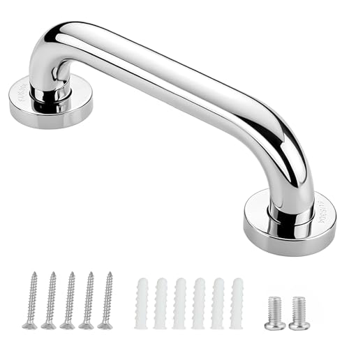Asideros para personas mayores, mango de acero inoxidable para bañera, para bañera, bañera, baño, para montaje en pared, antideslizante, mango de seguridad (1 unidad, 25 cm)