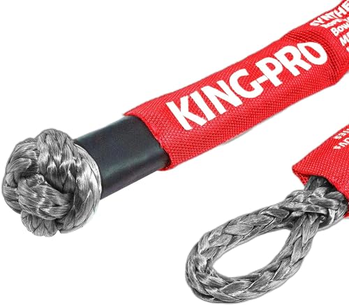 Image of KING-PRO Recovery Ring 7 /16 inchx20 inch 2PCS Soft Shackle 35,000lbs Breaking Strength with Snatch Ring 45,000lbs for Full-Size Truck Large SUVs Offroad Vehicels (2 Shackle and a Ring)