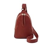 HOBO Fern Leather Hands-Free Sling Bag with Adjustable Strap, Fashionable Style, Room for Wallets and Essentials - Perfect for Traveling, Tuscan Brown