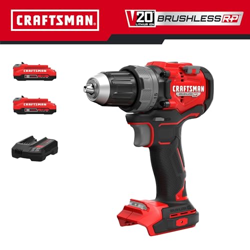 CRAFTSMAN V20* BRUSHLESS RP 1/2 in. Furadeira/Chave Kit (CMCD725D2) - 20V, 2 Baterias 2Ah, 2 Velocid