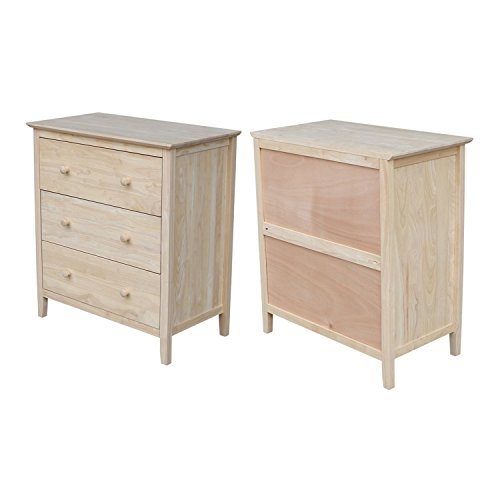 International Concepts Dresser With 3 Drawers, Unfinished #TOP6