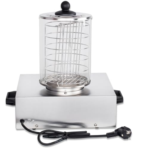 Foto von Beeketal 'BHG06a' Profi Gastro Hot Dog Maker mit 135 mm Korbdurchmesser, Edelstahl Hot Dog Maschine zum erhitzen von Würsten, schwere Edelstahl Ausführung mit Tragegriffen, Ausführung OHNE Heizspieße
