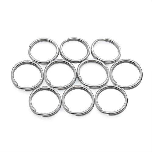 LABEN Stainless Steel Diameter 16mm Split Key Ring Key Chain Connector 20 Pieces - Round