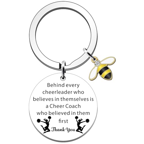 SDOFY Cheer Coach Geschenke für Frauen Cheerleading Coach Geschenk Schlüsselanhänger Geschenke für Cheer Coach Weihnachten Geburtstag Cheerleader Geschenk Dankeschön Geschenke für Cheer Coach, silber,