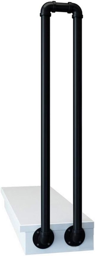 Indoor Outdoor Stair Handrail, Black Industry Round Pipe Walkway Railing Support Bar with Installation Kit, for Decking Loft Kindergarten (Size : H 65CM)