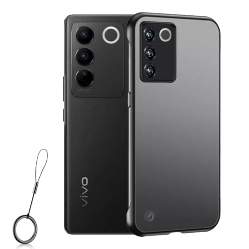amazon basics Back Case Cover for Vivo V27 / V27 Pro 5G | Camera & Screen Protection | Hybrid Ultimate Slim Frosted Matte Translucent Hard Back Cover (TPU & PC | Black Bumper) (B0CZTC5BNR) Amazon Price History, Amazon Price Tracker