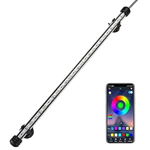 GreenSun LED Lighting Aquarium Light, LED Fish Tank Lights Waterproof with APP Control, RGB Multicolor Submersible LED Light Underwater Strip Light for Fish Tank (48cm/18.9 Inches)
