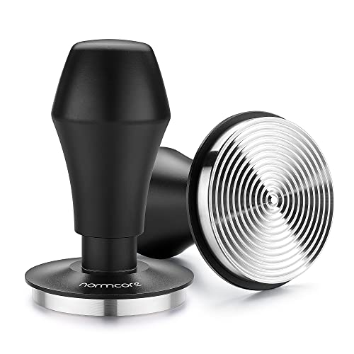 Normcore 58.5mm Espresso Coffee Tamper V4 - Spring Loaded Tamper With Stainless Steel Ripple Base - 15lb / 25lb / 30lbs Replacement Springs - Anodized Aluminum Handle and Stand by Normcore - Used condition - US$39.18