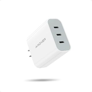 USB C Charger, Amoner 35W iPhone Charger, 3-Port Type C Wall Charger with PD 3.0 Power Delivery Adapter for iPhone 13/12/12 Pro/12 Pro Max/12 Mini/11,Galaxy,Pixel 4/3 and More