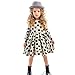 iceko Girls Holiday Dress Graffiti Cat Printed Long Sleeve Toddler Holiday Dresses for Girls (120cm (5T))