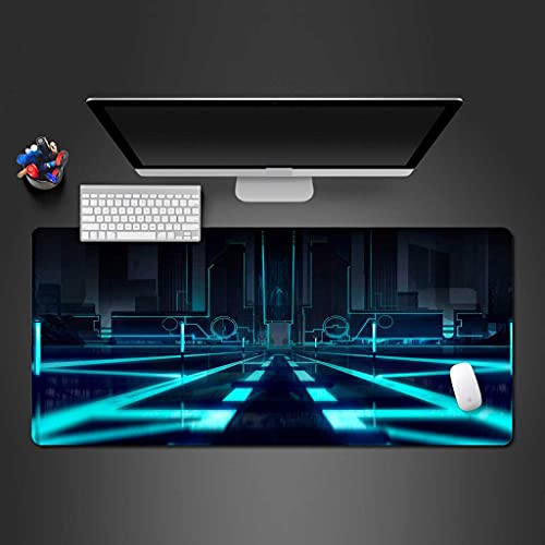Tapis de souris de jeu antidérapant grand format avec surface fluide cyberpunk