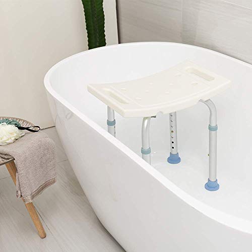 Oasisspace Shower Chair, Adjustable Bath Stool Chair For Inside Shower - Medical Tool Free Anti-Slip Bench Bathtub Stool Seat With Durable Aluminum Legs For Elderly, Senior, Handicap & Disabled #TOP5