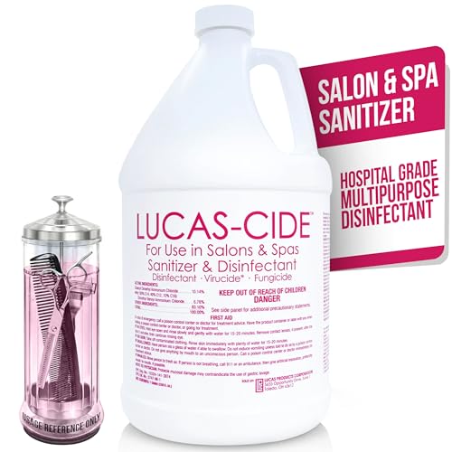 LUCAS-CIDE Salon and Spa Disinfectant Multipurpose Surface Sanitizer, Hospital Grade, EPA Disinfectant Cleaning Supplies Solution 1 Gallon - Pink