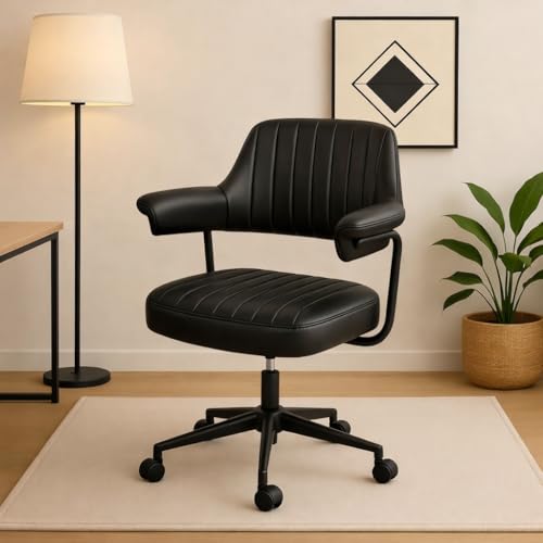 Multi-Functional Swivel Desk Chair Home Office Chair Ergonomic Adjustable Design for Home Office, Study, Dressing Table & Living Room, Black