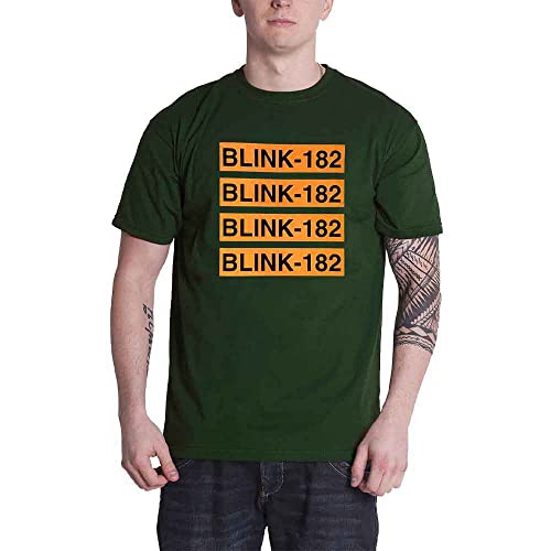 T-shirt Blink 182 motif logo repeat vert haut unisexe en taille XS en coton doux