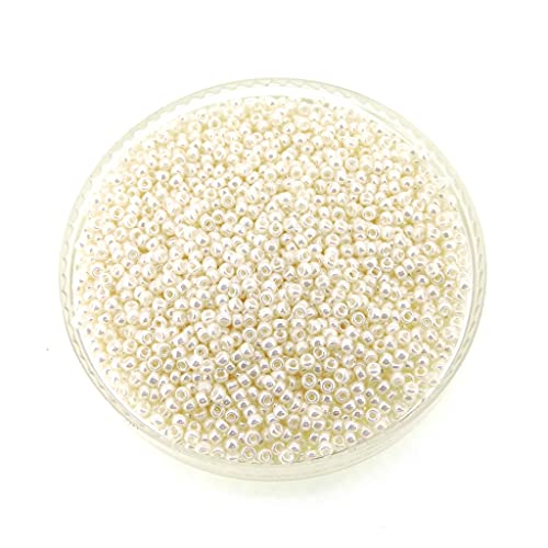 Queenmew Ivory Ceylon Miyuki 11/0 Rocailles Glass Seed Beads 24 Grams #TOP4