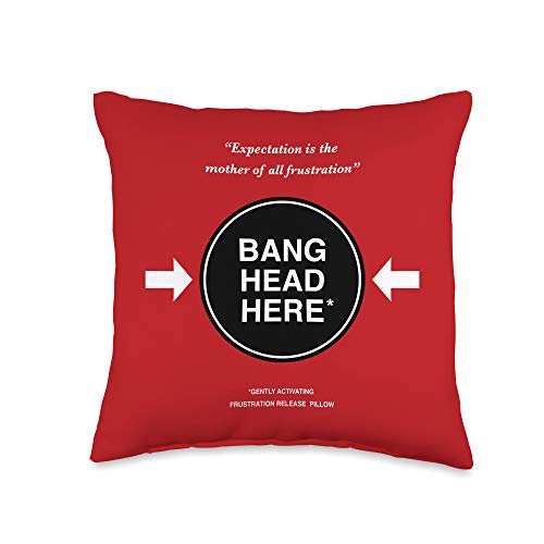 Bang Head Here Throw Pillow