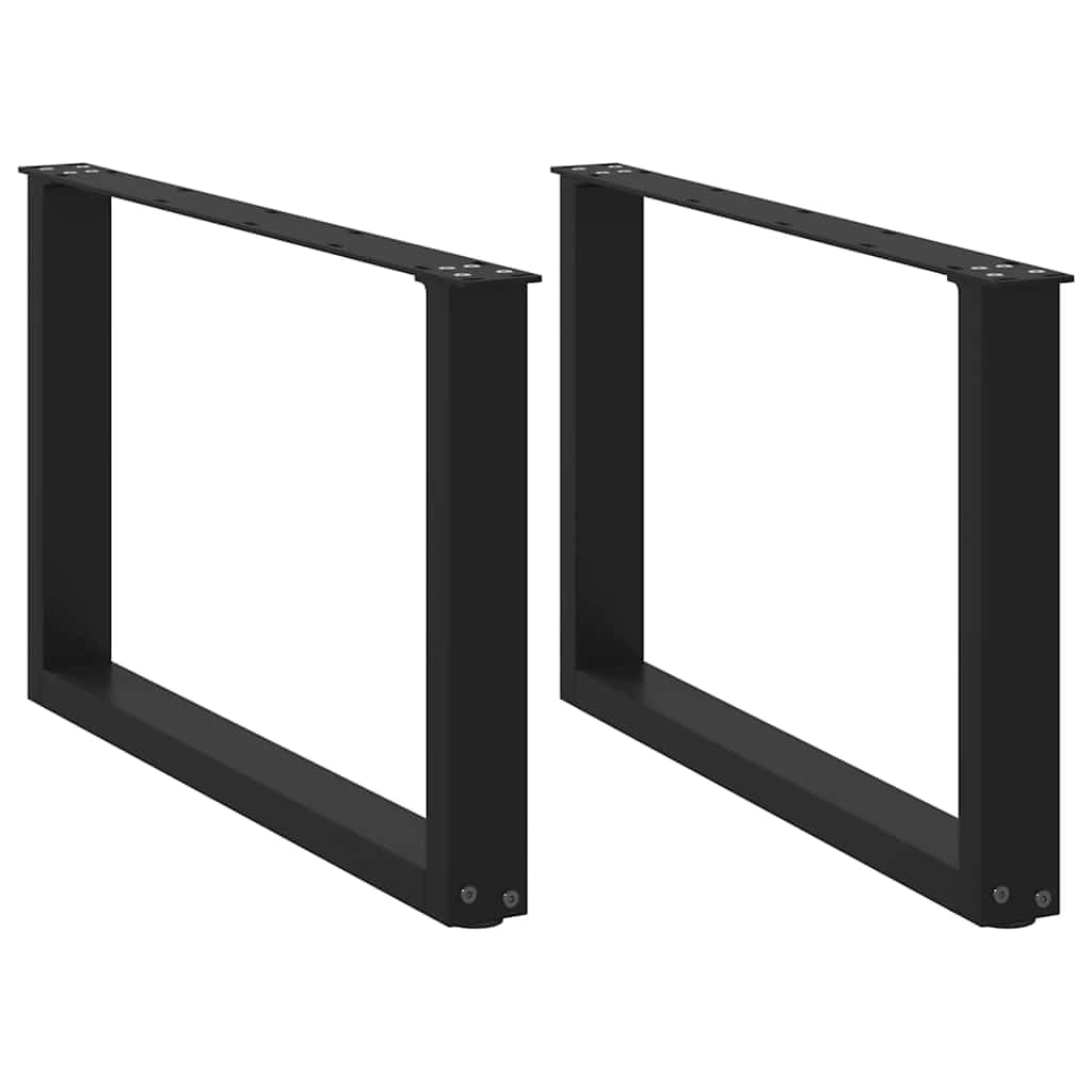 SXZenSpace Coffee Table Legs U Shape Black 70x(42-43) cm Powder-Coated Steel Set of 2 Adjustable Levelers Modern Design for Living Room Office and Bedroom