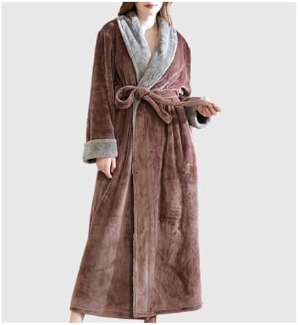 Women's Luxurious Soft Flannel Fleece Robe Warm CozyFluffy Bathrobe