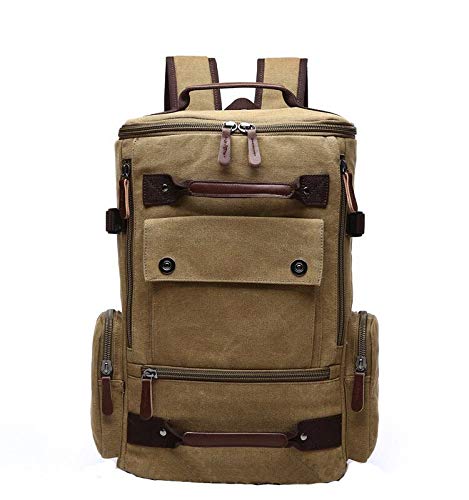 Image of Fur Jaden Black Canvas Backpack (Beige)