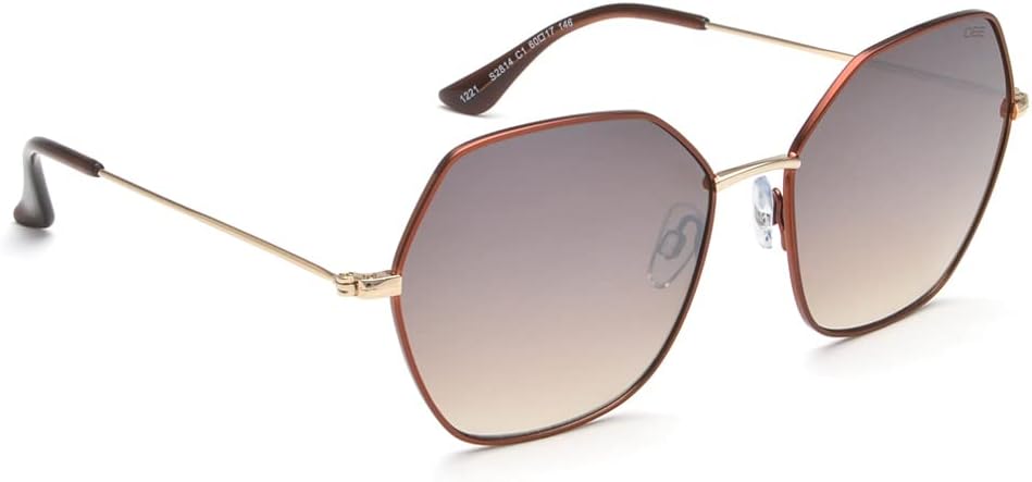 IDEE IDS2814C1SG Women's 100% UV Protected Sunglasses Large Hexagon Shape