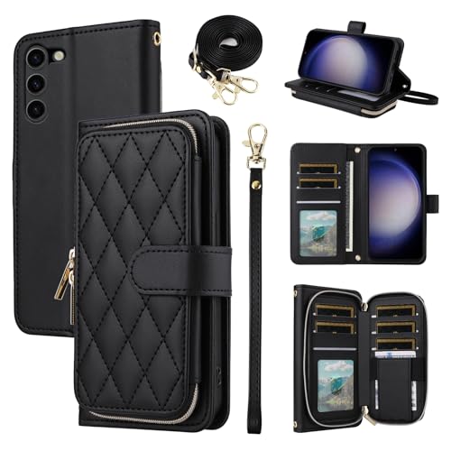 Housse Samsung S23+ 5G style sacoche avec bandoulière et porte-cartes pour femme active