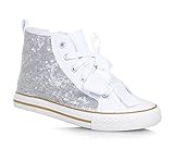  TWIN-SET - Zapatilla de cordones plata de lentejuelas y tejido, caprichosa y de moda, Niña, Chica, Mujer-38
