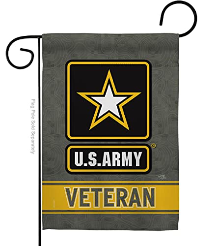US Army Veteran Garden Flag - Armed Forces Rangers United State American Military Retire Official - House Decoration Banner Small Yard Gift Double-Sided Made in USA 13 X 18.5
