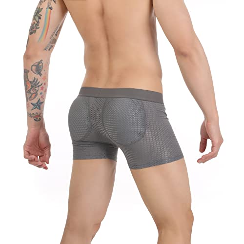 Evankin Mens Butt Padded Boxer Briefs Breathable Mesh Underwear Butt Enhancer Underpants with Hip Pad4