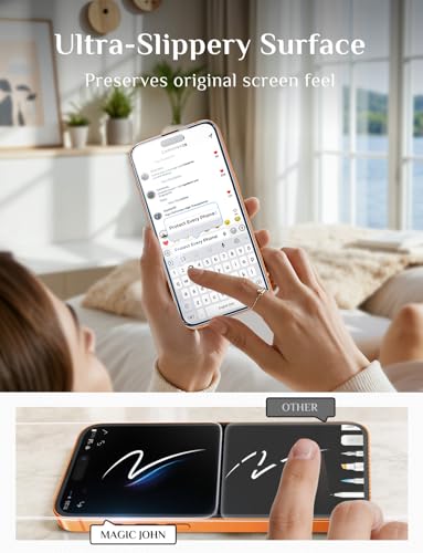 Image of MAGIC JOHN for iPhone 17 Pro Max Screen Protector Tempered Glass 6.9 inch | 2Pack, Auto Dust-Elimination, Easy Installation, Bubble Free, HD Clear