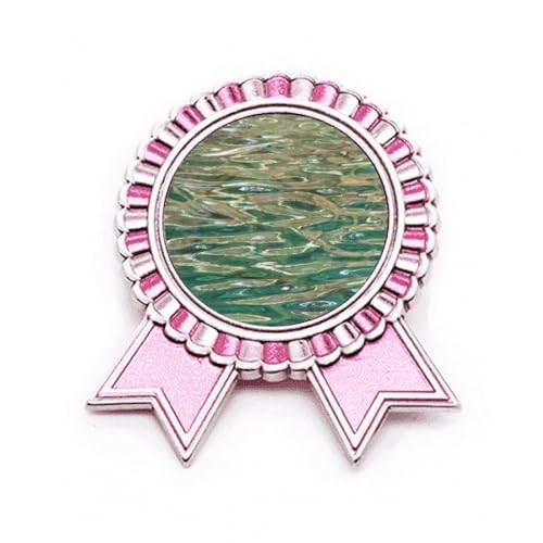 Broche vagues bleues et rose en métal taille M pour accessoiriser une veste
