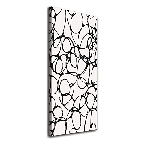 Tirages sur toile de 50x125 cm Tulup tableau noir et blanc abstrait pour mur