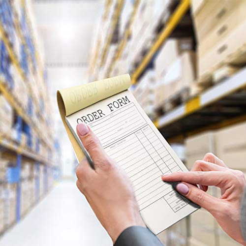 Lesnala 2-Part Carbonless Order Form Pads 2 pcs,50 sets each,White/Yellow14x21cm( 5.5 x 8.26 in) Which Can Use in Store,warehouse,office,restaurant and so on as Sign receipt,Sale Form,Invoice Purchase