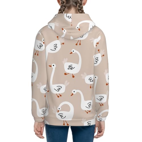 White Goose Kids Pullover Hoodies Boys Sweatshirts Girls Athletic Clothes with Pocket4