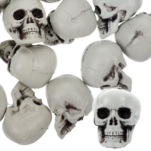 Cráneos de plástico Totority (17 piezas) para decoración de Halloween y fiestas de terror