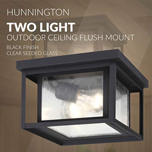 Generation Lighting 78027-12 Hunnington Cast Aluminum Outdoor Ceiling Lighting, 30W, Black, Two Light, 2-Light, cETL Listed, Safety Rated for Wet Locations, All Mounting Hardware Included by Generation Lighting - Image 5