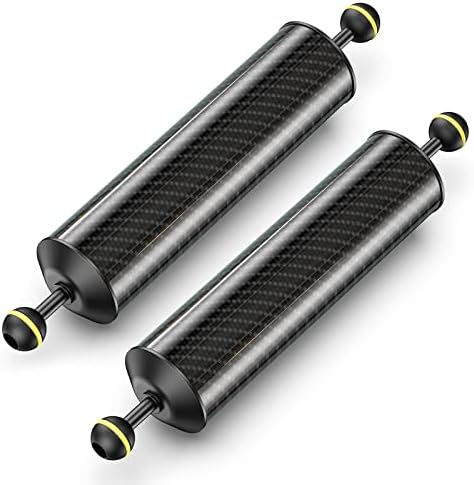 Seafrogs Underwater Float Arm, Carbon Fiber Buoyancy Arm with Dual Ball Mounts for Photography and Video, Compatible with Diving Trays, Video Lights, and Strobes（D60mm/2.36'' H326.9mm/12.87''）