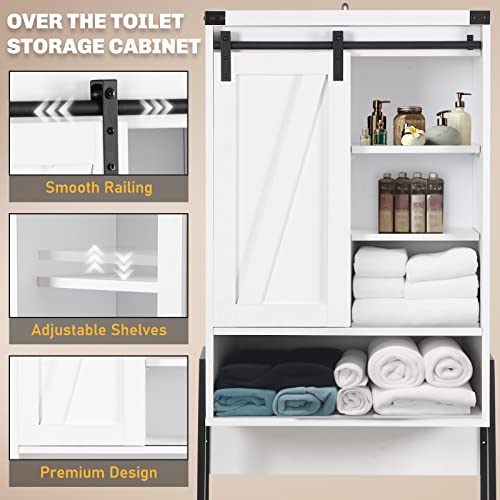 Gorzing Over The Toilet Storage Cabinet,Above Toilet Storage Cabinet,Bathroom Storage Cabinet Over Toilet,Bathroom Organizer Over Toilet Adjustable Shelf,Sliding Door Toilet Storage Rack,White #TOP2