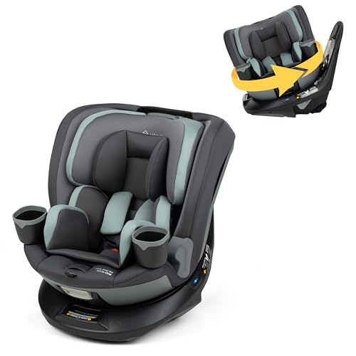 Image of Safety 1st Turn and Go 360 ST Rotating All-in-One Convertible Car Seat, SafetySwivel Technology, SecureTech Installation, 3-in-1 Rear-Facing, Forward-Facing, Booster, 5-100 lbs, Seafoam Mist