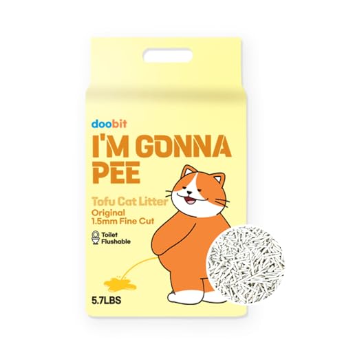 Doobit Tofu Cat Litter, Im Gonna Pee, Strong Clumping, Toilet Flushable, Less Dust, Less Tracking by Pallet Type, All Natural Ingredients, Biodegradable, Safe for Environment