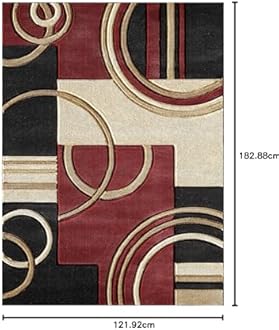 GLORY RUGS Area Rug Modern Soft Hand Carved Contemporary Floor Carpet with Premium Fluffy Texture for Indoor Living Dining Room and Bedroom Area (4x6, Dark Red)