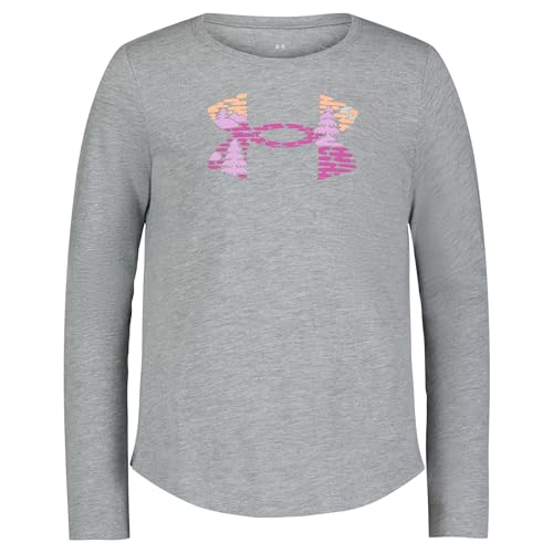Under Armour Girls' Outdoor Long Sleeve Tee, Stylish Crew Neckline, Cute Full Fit